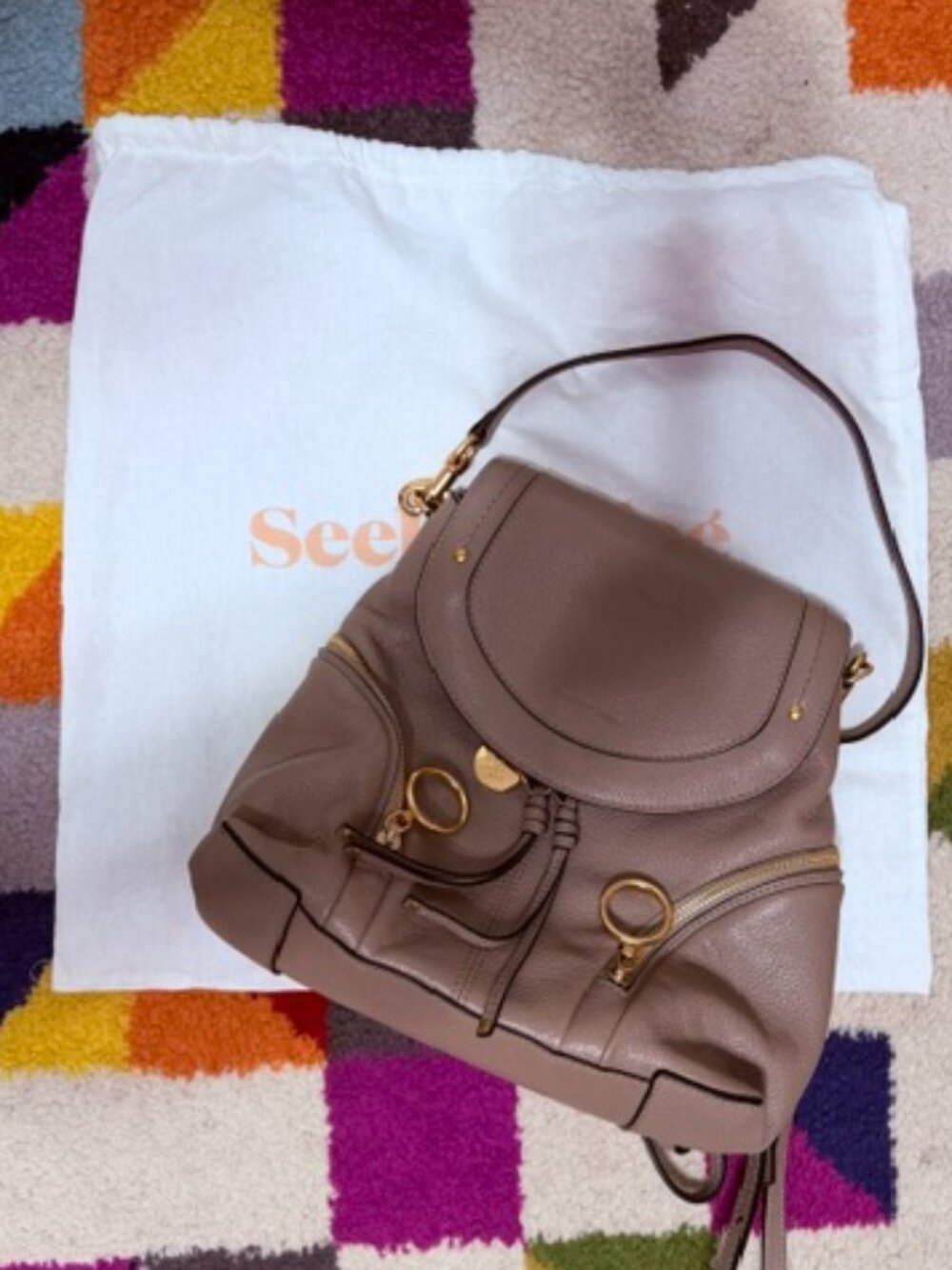 See By Chloe Olga Convertible Backpack Motty Gray